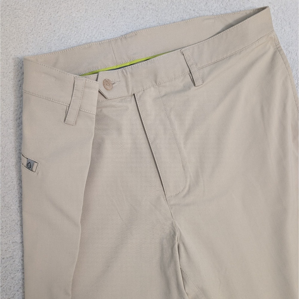 Tasc Mens 38x30 Motion Pant Straight Fit Beig Bamboo Viscose Stretch Water Resis